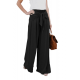 Black Tie Knot Wide Leg Pants