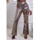 Brown Sequin Wide Leg Pants