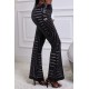 Black Sequin Wide Leg Pants