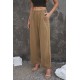 Elastic Waist Pocketed Wide Leg Pants