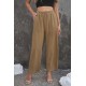 Elastic Waist Pocketed Wide Leg Pants