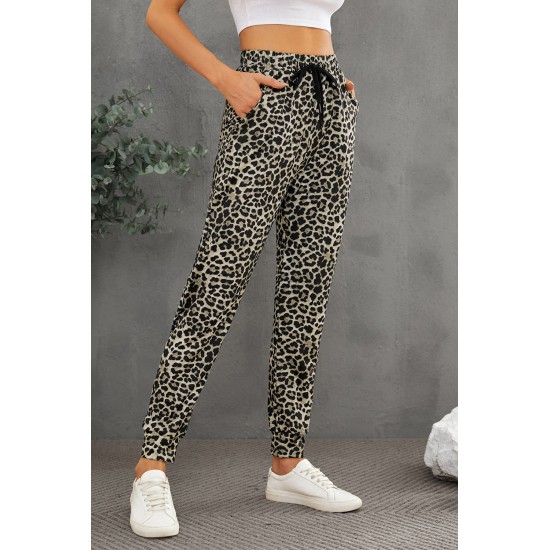 Leopard Print High Waist Slim-fit Pants