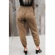 Khaki Elastic Waist Jogger Pants with Pocket