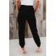 Black Elastic Waist Jogger Pants with Pocket