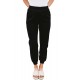 Black Elastic Waist Jogger Pants with Pocket