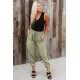 Green Elastic Waist Jogger Pants with Pocket