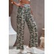 Camouflage Print Drawstring Waist Wide Leg Pants