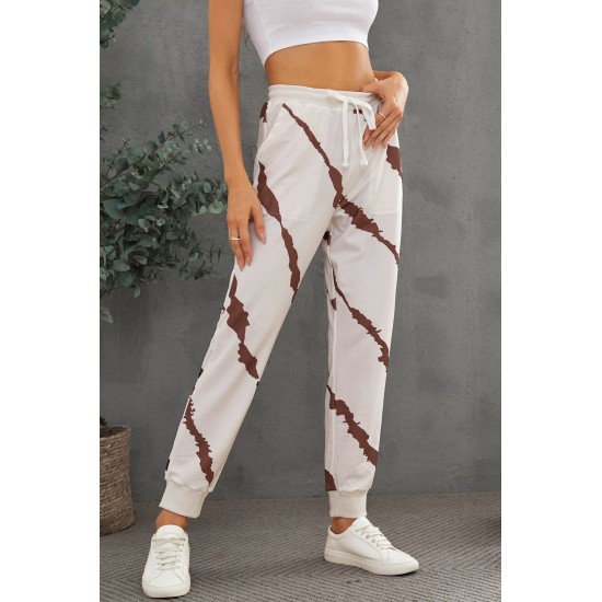 Casual Tie-dyed Drawstring Elastic Waist Pants