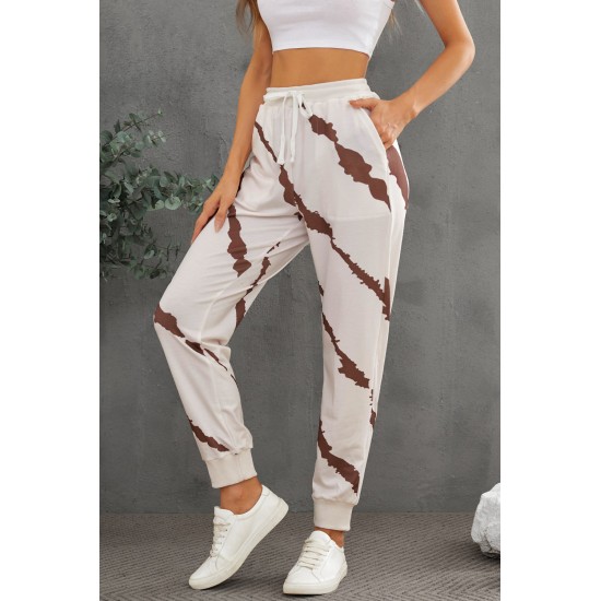 Casual Tie-dyed Drawstring Elastic Waist Pants