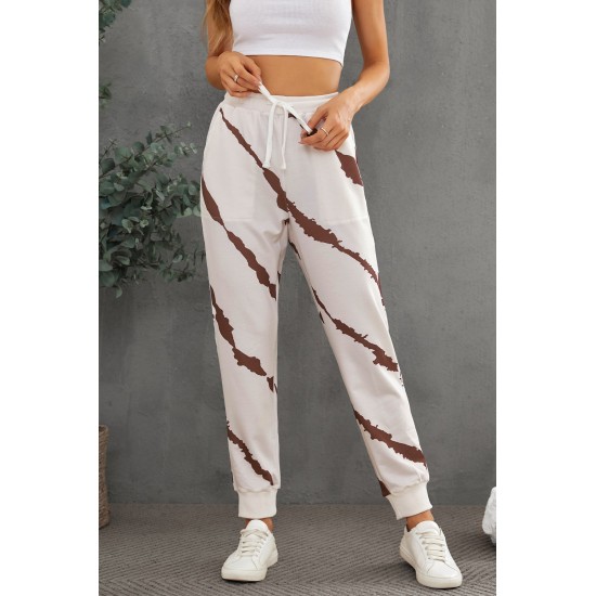 Casual Tie-dyed Drawstring Elastic Waist Pants