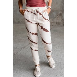 Casual Tie-dyed Drawstring Elastic Waist Pants