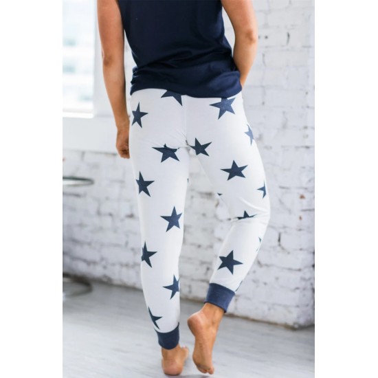 White Star Printed Women Joggers