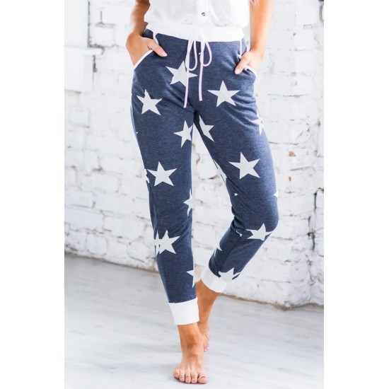 Blue Star Printed Women Joggers