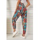 Aztec Leopard Patchwork High Waist Slim-fit Pants