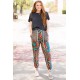 Aztec Leopard Patchwork High Waist Slim-fit Pants