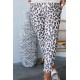 Leopard Print Elastic Waist Jogger Pants