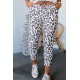 Leopard Print Elastic Waist Jogger Pants