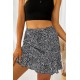 Black Animal Print Mini Skirt