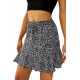 Black Animal Print Mini Skirt