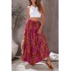 Tiered Paisley Print Pocketed Maxi Skirt