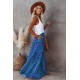 Tiered Paisley Print Pocketed Maxi Skirt