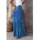 Tiered Paisley Print Pocketed Maxi Skirt