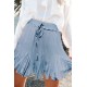 Blue Korean High Waist Tutu Pleated Mini Skirt