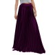 Purple High Waisted Pleated Maxi Skirt