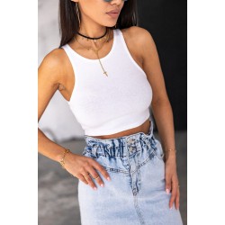 Sky Blue High Waist Hole Denim Skirts