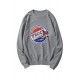 Gray Graphic Letter Print Crew Neck Men's Pullover Sweatshirt