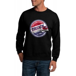 Black Graphic Letter Print Crew Neck Men's Pullover Sweatshirt