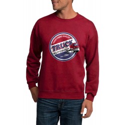 Red Graphic Letter Print Crew Neck Men's Pullover Sweatshirt