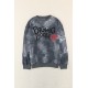 Tie-dyed Letter Print Crew Neck Men's Graphic Sweatshirt