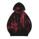 Red Tie-dyed Print Kangaroo Pocket Men's Hoodie