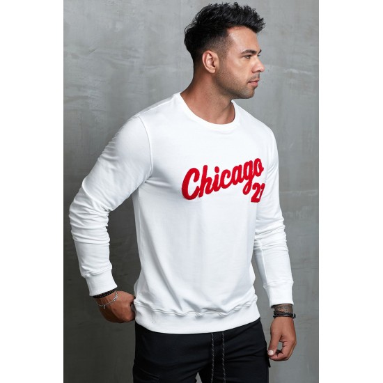 Letter Print Crew Neck Men's Pullover Sweatshirt