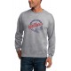 Gray Crew Neck Spaceship Graphic Men's Pullover Sweatshirt