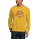 Yellow Crew Neck Spaceship Graphic Men's Pullover Sweatshirt