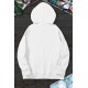 White Letter Print Men's Hoodie with Kangaroo Pocket