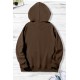 Brown Letter Print Men's Hoodie with Kangaroo Pocket