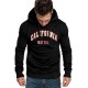 Black Letter Print Men's Hoodie with Kangaroo Pocket