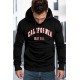 Black Letter Print Men's Hoodie with Kangaroo Pocket