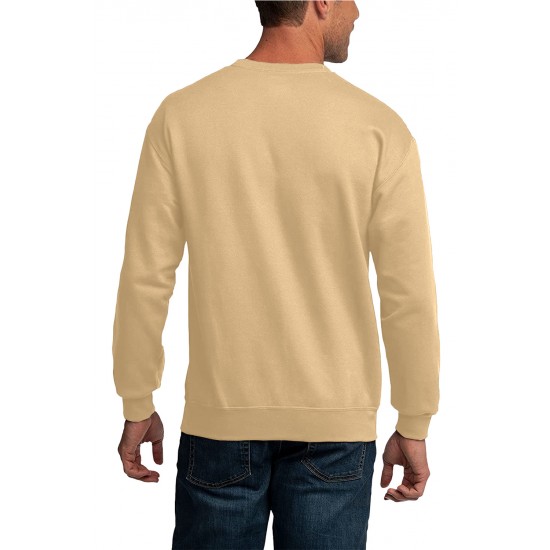 Khaki BOSTON Letters Print Crew Neck Men's Pullover Sweatshirt