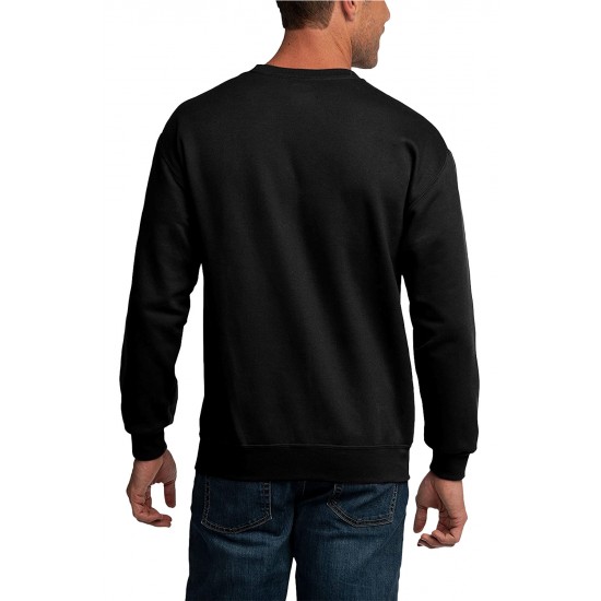 Black BOSTON Letters Print Crew Neck Men's Pullover Sweatshirt