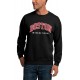 Black BOSTON Letters Print Crew Neck Men's Pullover Sweatshirt