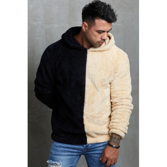 Apricot Colorblock Fleece Men's Hoodie