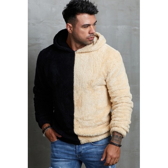 Apricot Colorblock Fleece Men's Hoodie