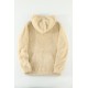 Apricot Letter Embroidered Quarter Zip Men's Sherpa Hoodie