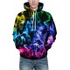 Men 3D Print Pullover Hoodie