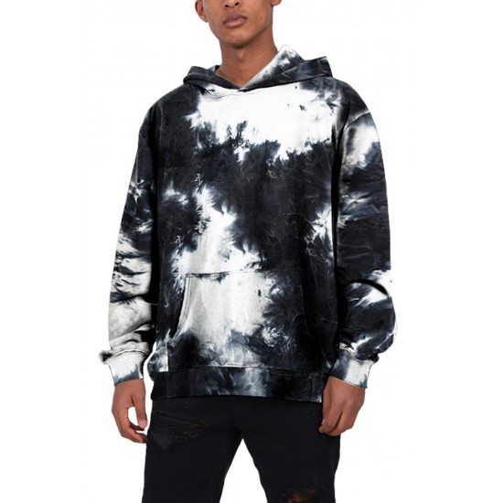 Tie-dyed Kangaroo Pocket Loose Men's Hoodie