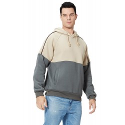 Gray Colorblock Men's Pullover Hoodie